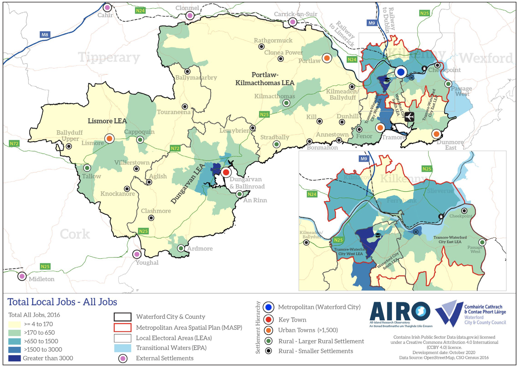 Maps of Location of Jobs in Waterford